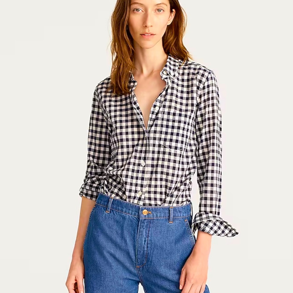 J. Crew Classic Fit Shirt in Crinkle Gingham